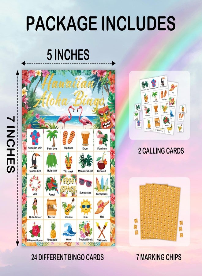 Mueddur Hawaiian Aloha Party Bingo Game Card, Summer Vacation Bingo Set for Adults Large Group Family Friends, Tropical Summer Games for 24 Players -26 - Image 2